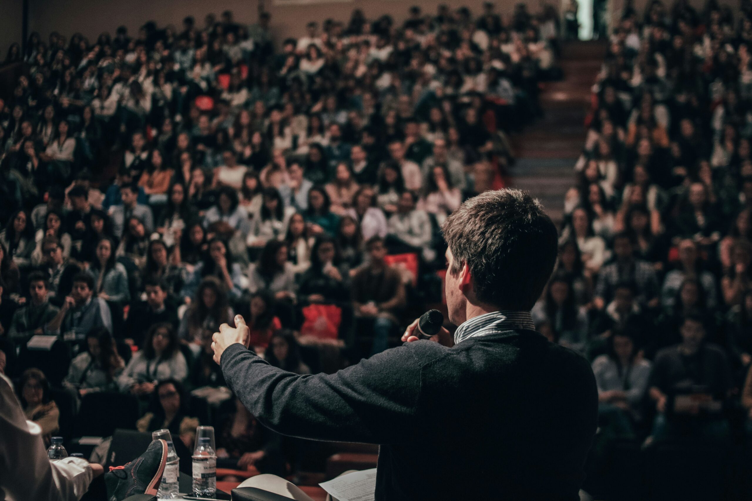 public speaking in front of a lot of people