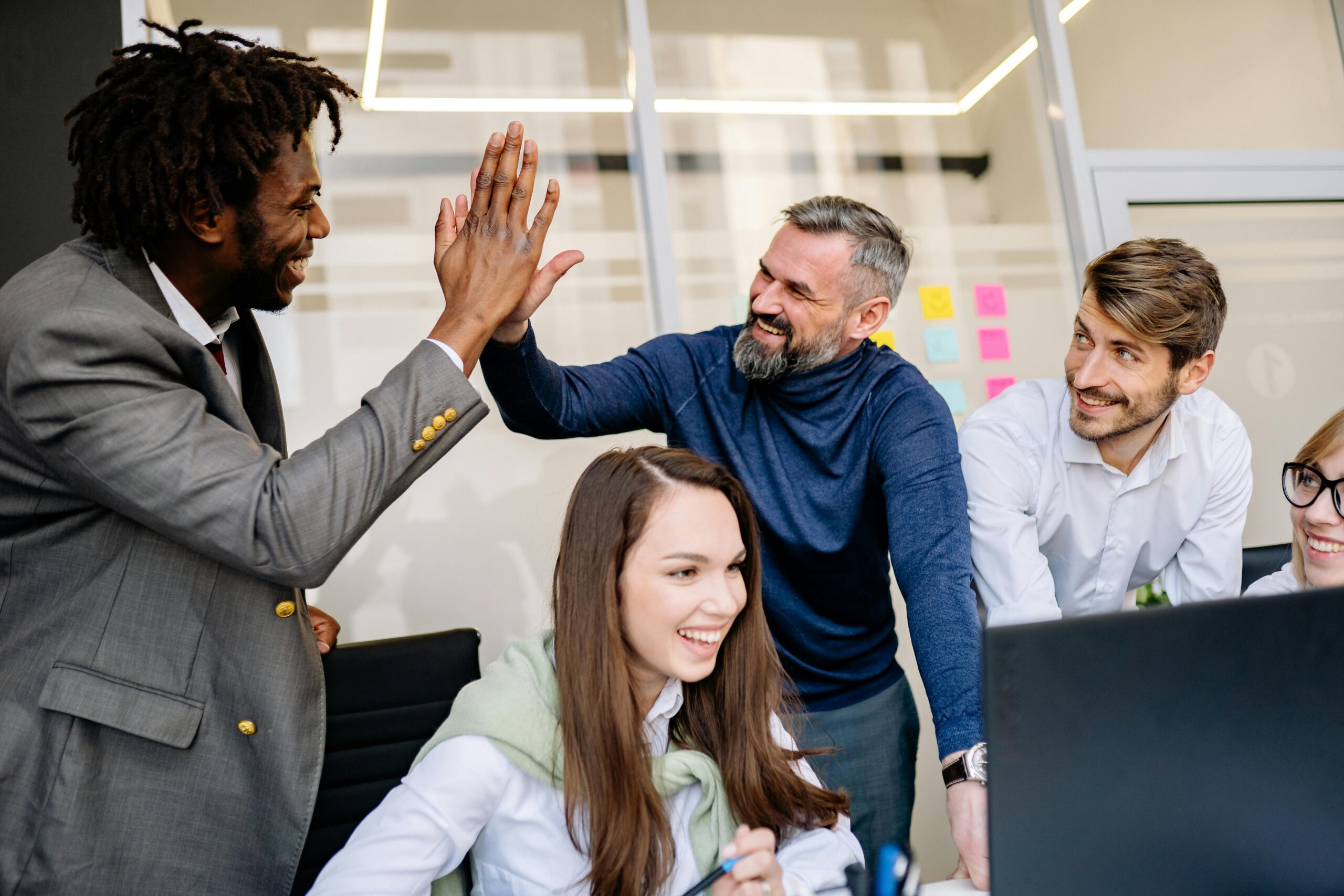 Employees collaborating.